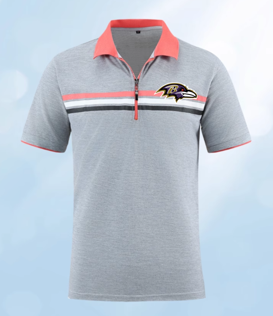 Baltimore Ravens grey Men 2025 NFL polo T shirt